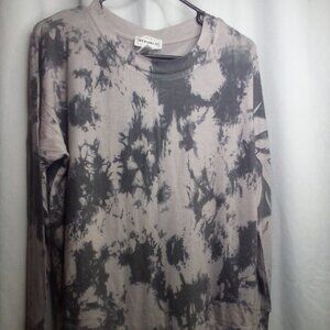 For The Republic Shirt M Women Long Sleeve Soft Stretch Tan Gray